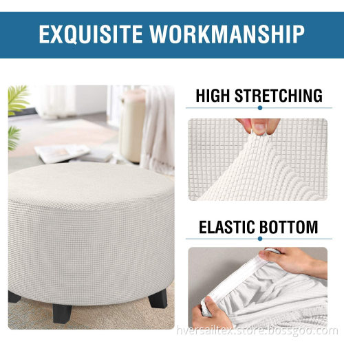 Moroccan Pouf Round Foot Stool Ottoman Cover